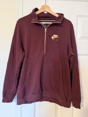 Nike Air women’s Half-Zip Sweatshirt Pullover - Maroon